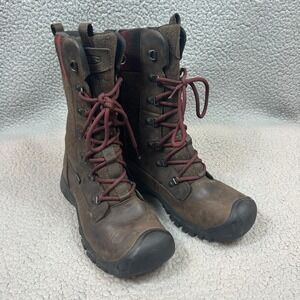 KEEN Greta Tall Womens Leather Insulated WP Winter Outdoor Hiking Boots Size 9